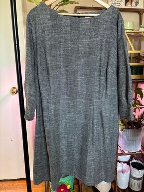 H&M Gray Knit Midi Shift Dress